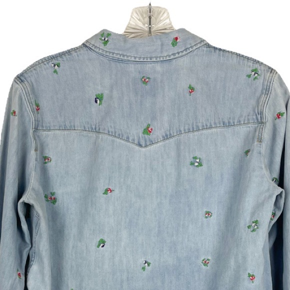 LEVI'S Get Up Embroidered Long Sleeve Denim Shirt Size Small - Picture 6 of 10